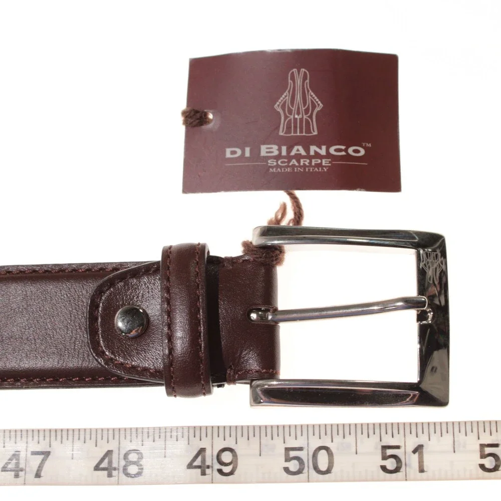 Di Bianco NWT Cut to Size Dress Belt In Solid Brown Leather One Size